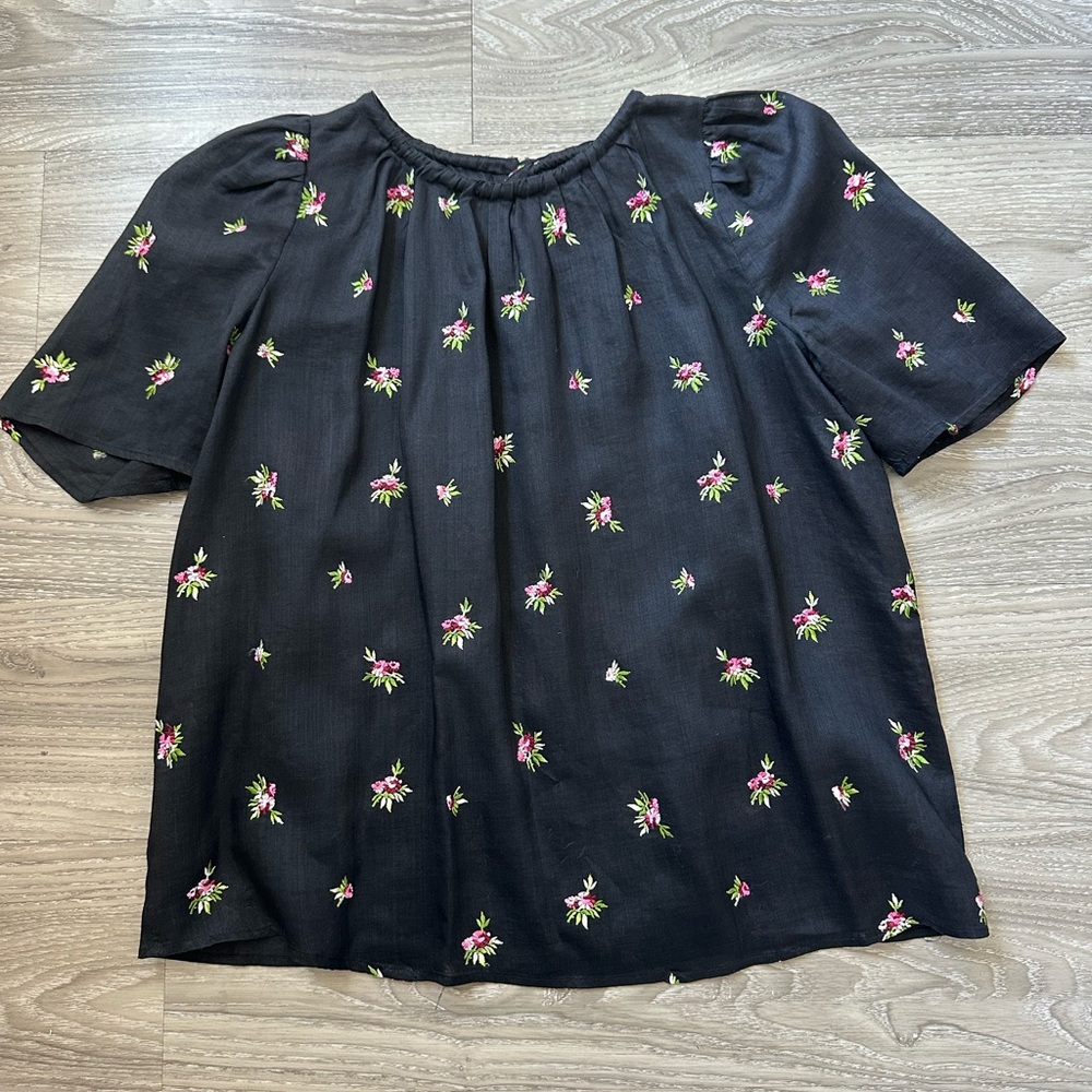ISABEL MARANT  Black Floral Blouse size S